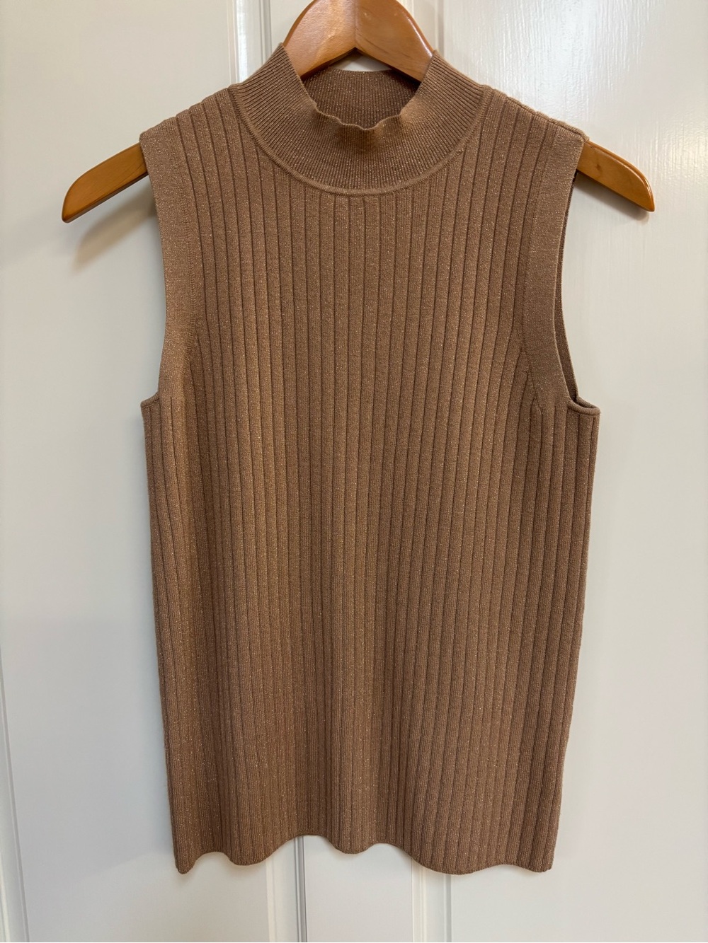 Talbots Ribbed Sleeveless Mock Neck Sweater Shell size M